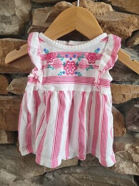 Pink and White Striped Dress